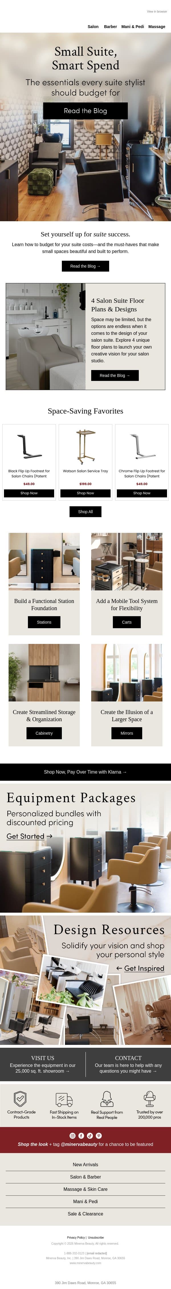 Your Salon Suite Budget, Decoded 💡 email from Minerva Beauty screenshot