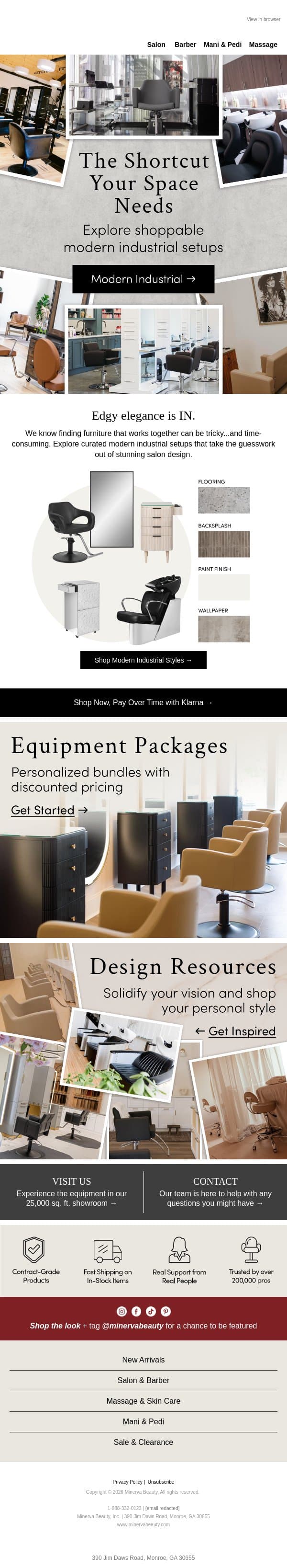 Full Salon Setups, Ready to Shop π email from Minerva Beauty screenshot