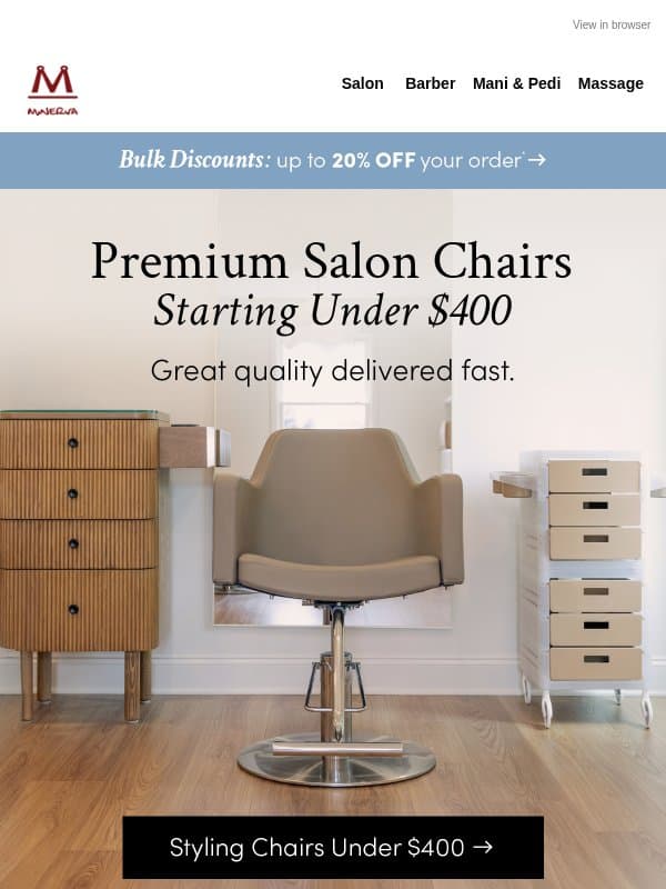 Great style. Better prices. 💸 email from Minerva Beauty