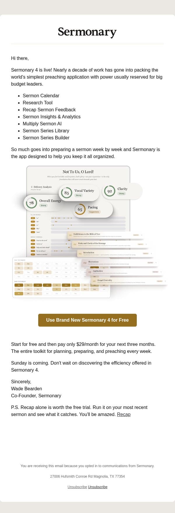 The full toolkit, in one list email from Ministry Pass screenshot