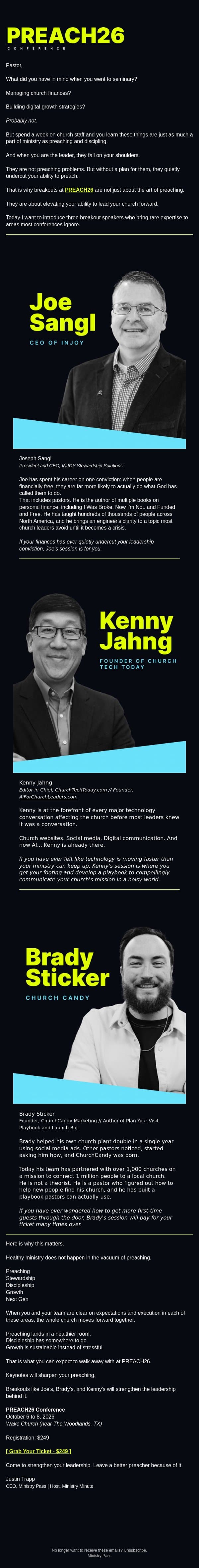 Three voices you didn't expect email from Ministry Pass screenshot