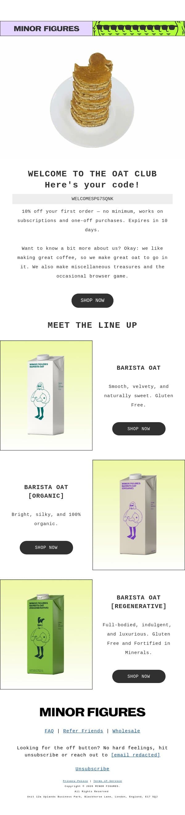 WELCOME TO THE INNER CIRCLE ๐ฆ ๐ ๐ฎ ๐ค email from Minor Figures screenshot