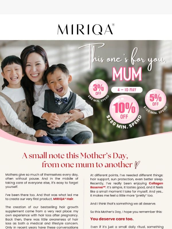 ✨From one mum to another, this is for you email from Miriqa