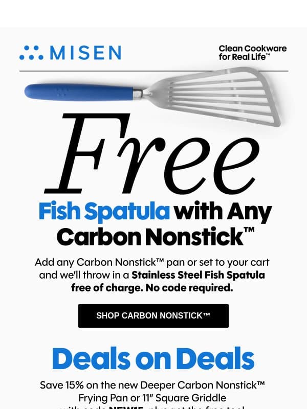 Buy a Pan, Get A Free Tool email from Misen