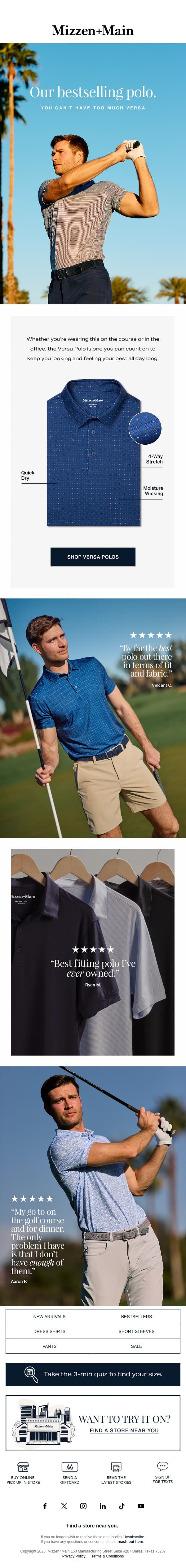 The one polo you need email from Mizzen+Main screenshot