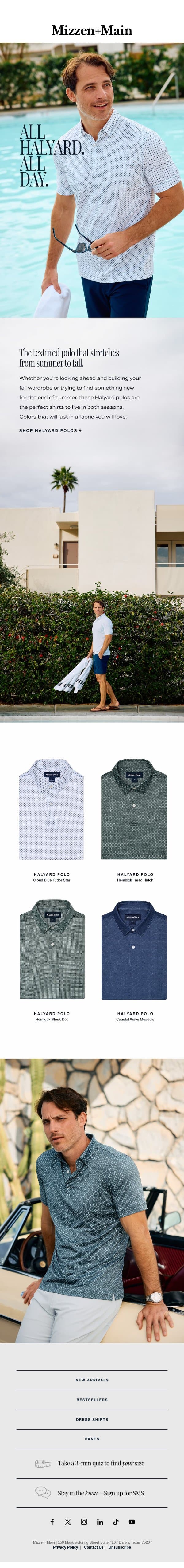 The perfect polo email from Mizzen+Main screenshot