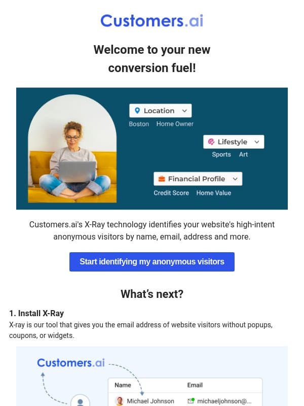 Welcome to your new lead generation machine! email from MobileMonkey