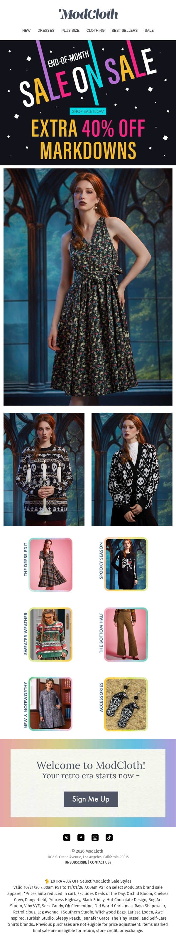 Extra? We Got You. email from ModCloth screenshot