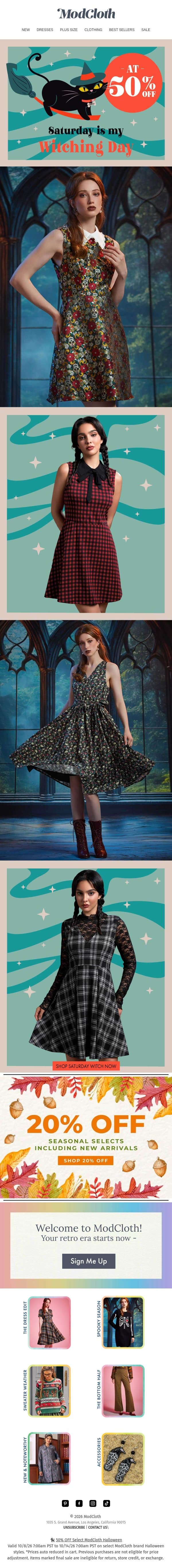 Call It an Unhealthy Attachment🦇 email from ModCloth screenshot