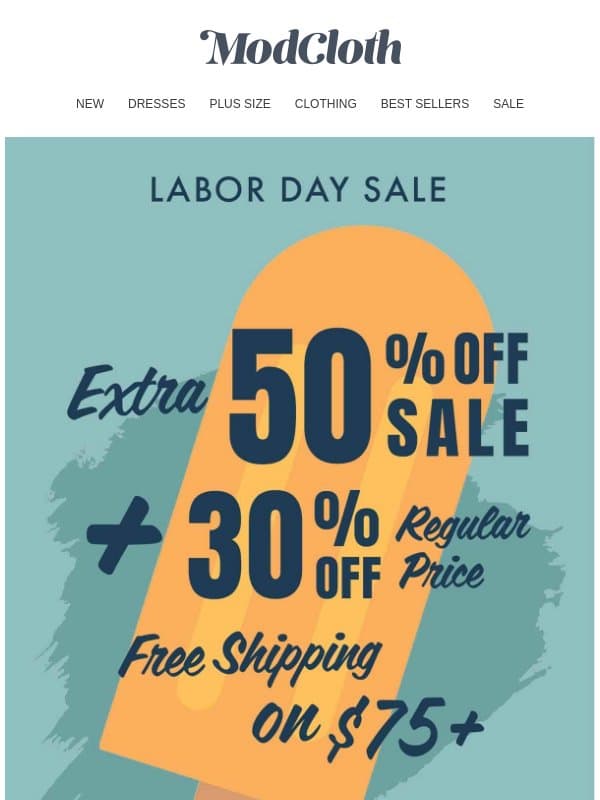 Long Weekend Mode: ACTIVATED. email from ModCloth