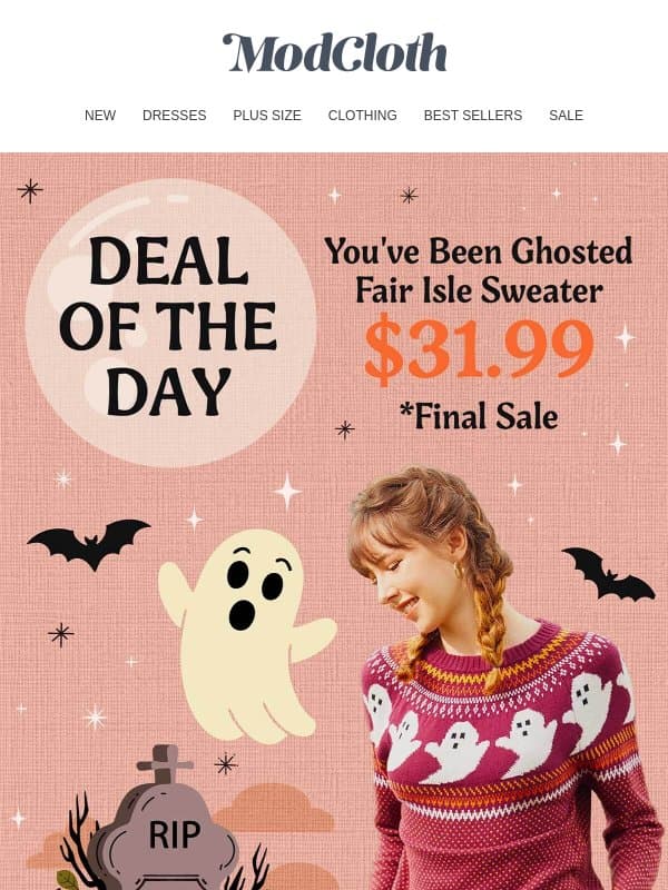 The 13th Is Here. Let the Screaming Deals Begin. email from ModCloth