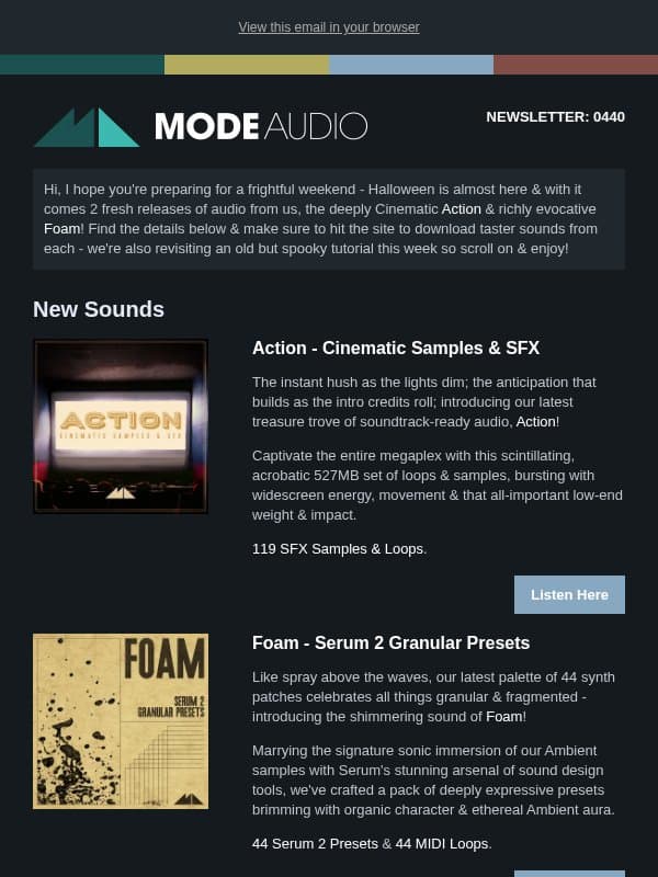 📽️527MB Of Epic Cinematic SFX & 44 Silky Ambient Presets For Serum 2 Out Now! email from ModeAudio