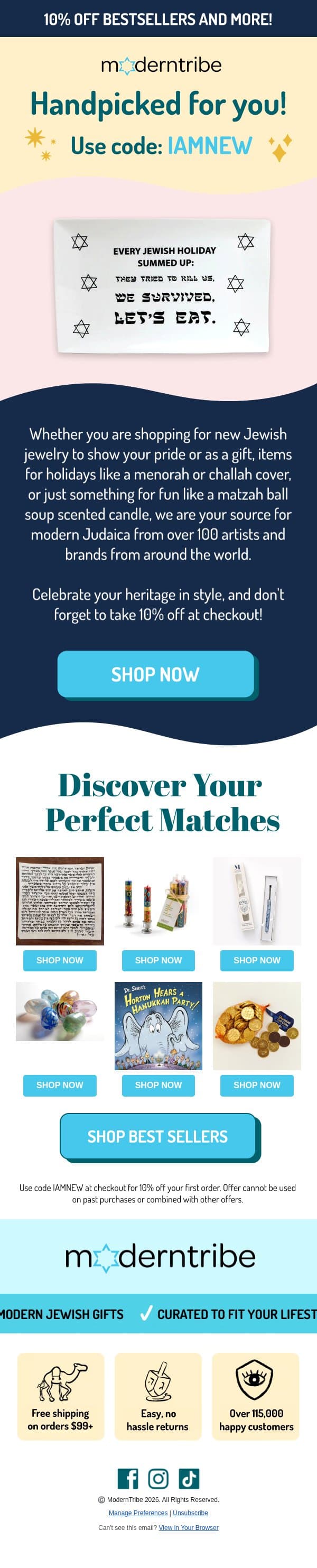🏆 We picked these best sellers for you! 🤩 email from Modern Tribe screenshot