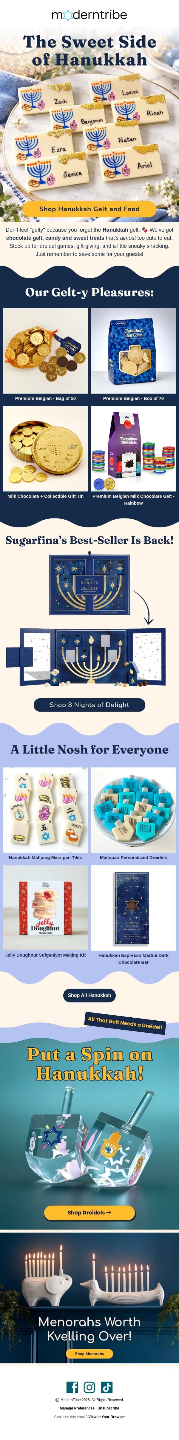 🕎 "Gelt" It Before It’s Gone 🍫 email from Modern Tribe screenshot