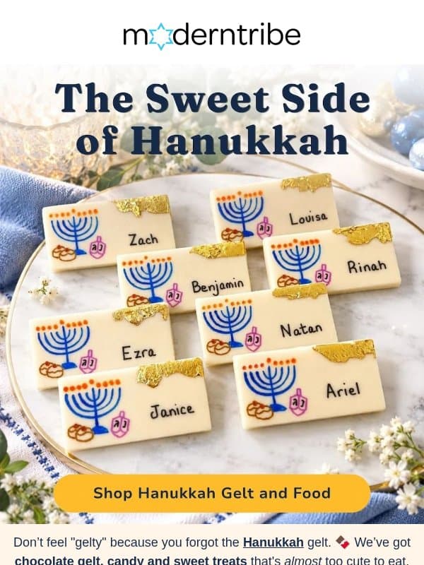 🕎 "Gelt" It Before It’s Gone 🍫 email from Modern Tribe