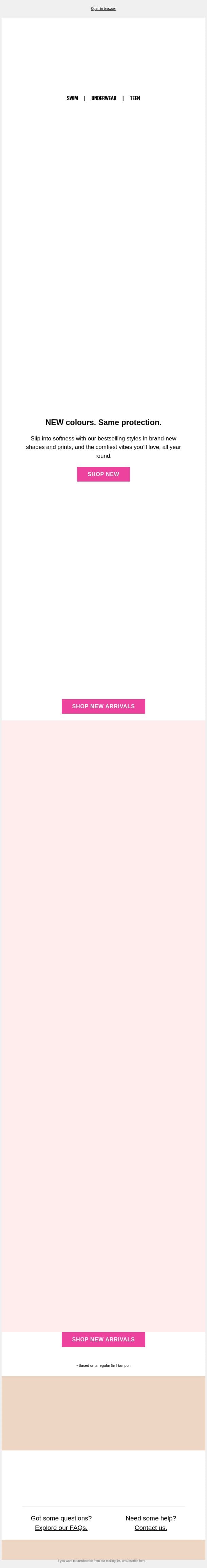 New shades, same old faves! email from Modibodi screenshot