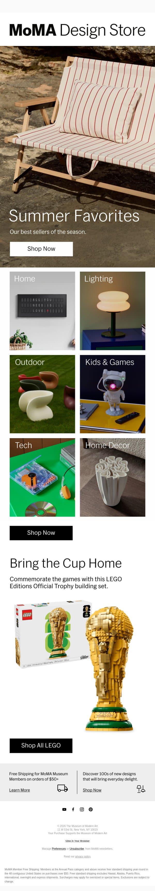 These Designs Are Trending email from MoMA Design Store screenshot