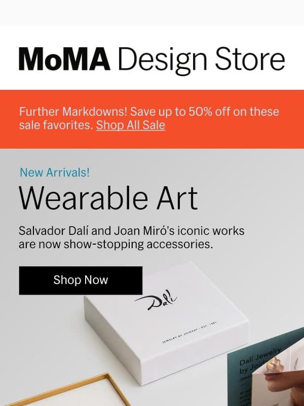 Dalí & Miró Artwork You Can Wear email from MoMA Design Store