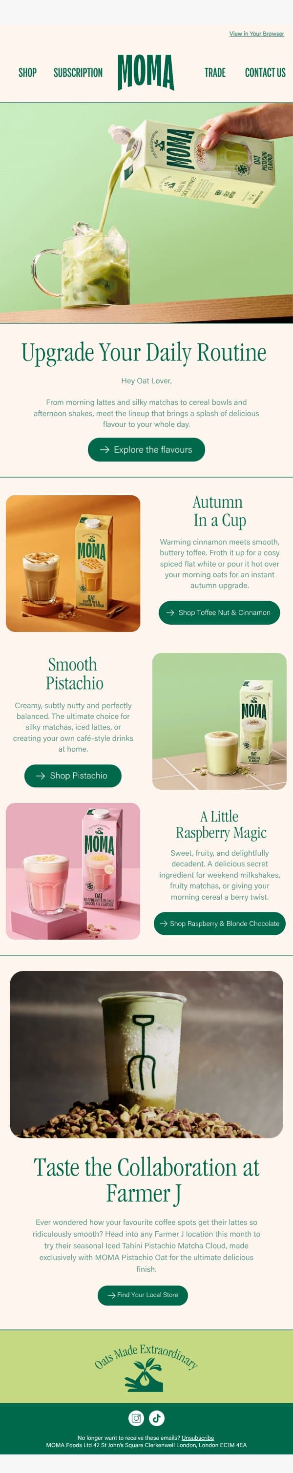 A little more flavour ☕ email from Moma Foods screenshot