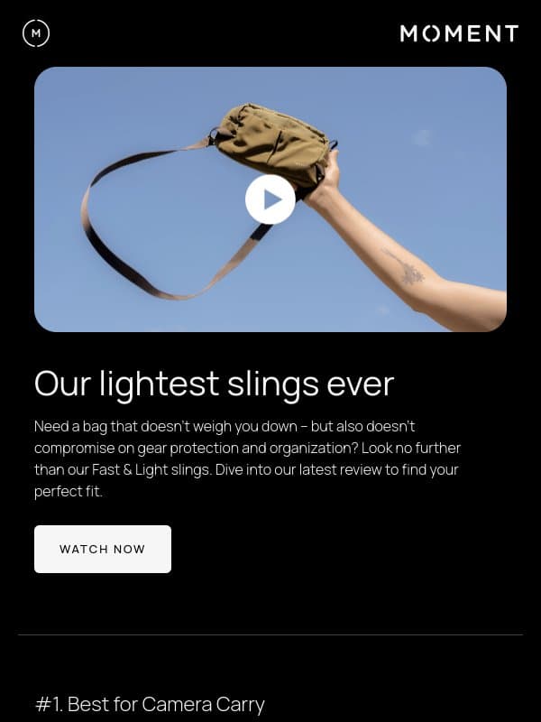 The lightest slings we've ever made email from Moment