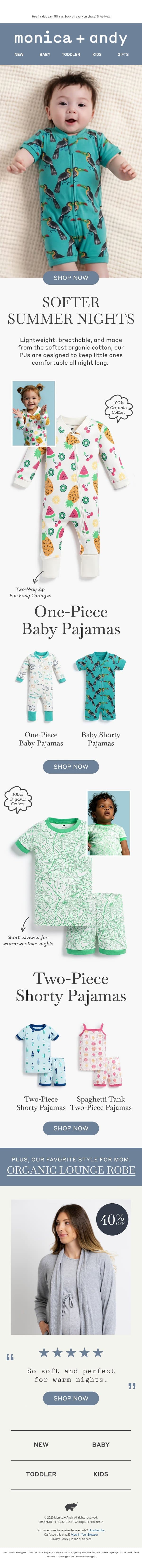 40% Off Their Softest Sleep ๐ email from Monica + Andy screenshot