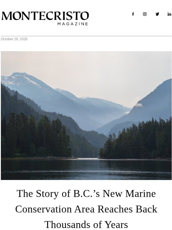 B.C.’s New Marine Conservation Area, A History of Every Neighbourhood in Vancouver, and Sophy Romvari's Blue Heron email from MONTECRISTO Magazine