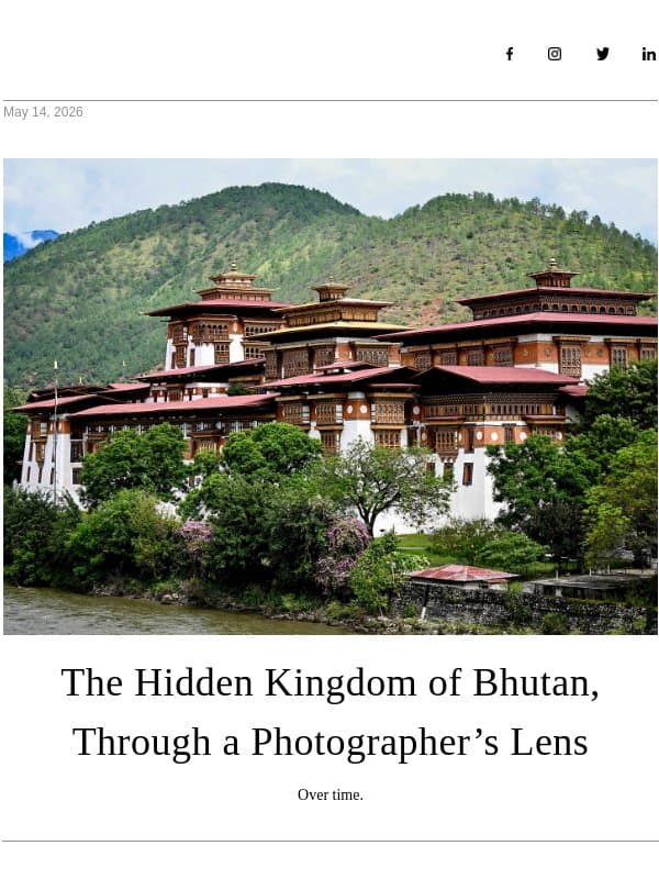 The Hidden Kingdom of Bhutan, Our May Wishlist, and Sen̓áḵw’s Blueprint for Vancouver’s Indigenous Development Future email from MONTECRISTO Magazine