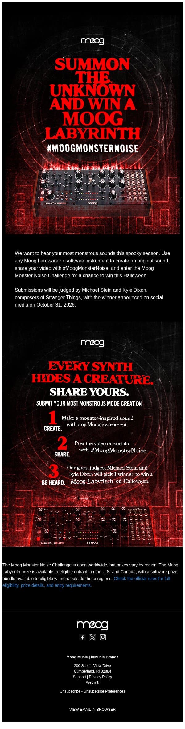 Make Some Noise: Moog Monster Noise Challenge 👻 email from Moog Music screenshot