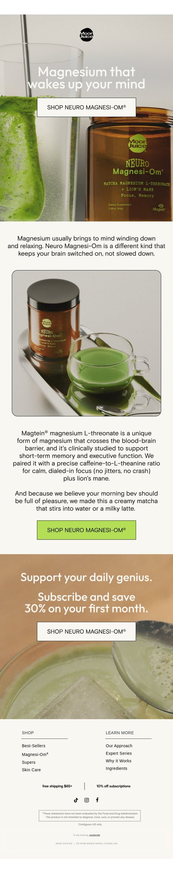 Magnesium in the morning? Yes, really. email from Moon Juice screenshot