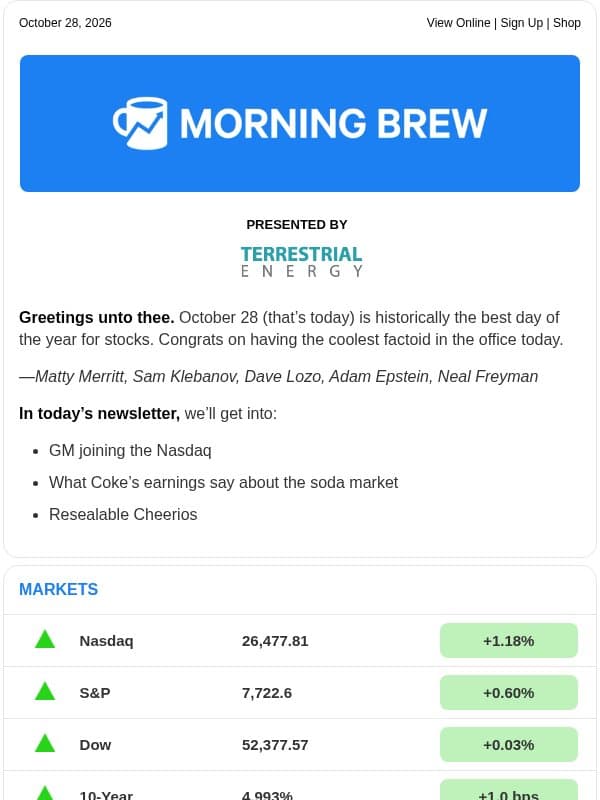 ☕️ Rev up the Buick email from Morning Brew