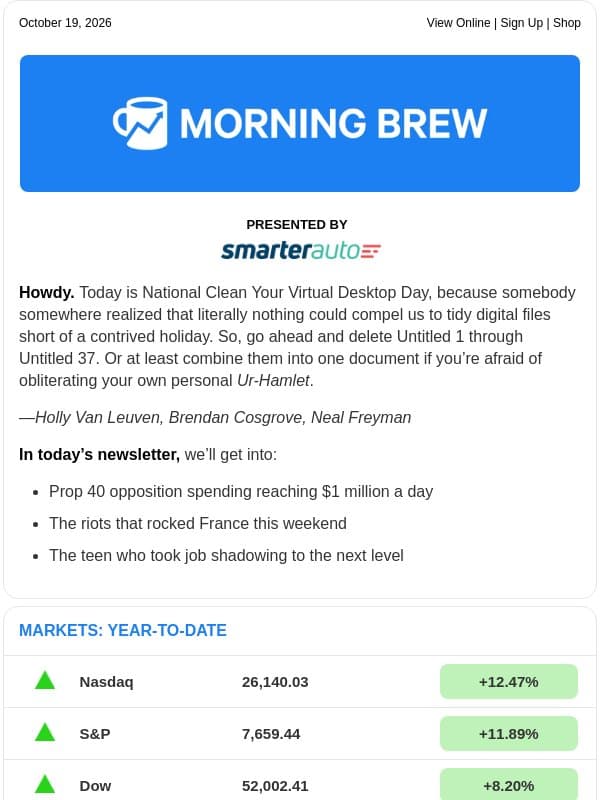 ☕ Big spending email from Morning Brew