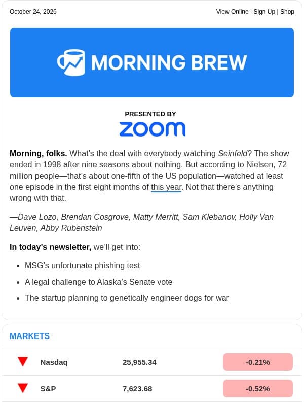 ☕️ Gone phishing email from Morning Brew