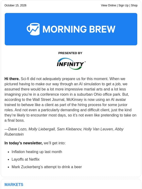 ☕️ Piping hot email from Morning Brew
