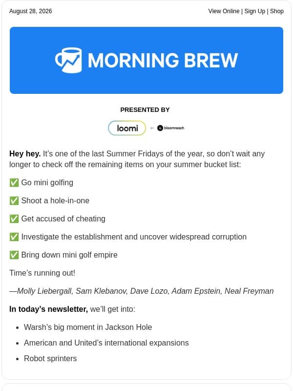 ☕ Giddy up email from Morning Brew