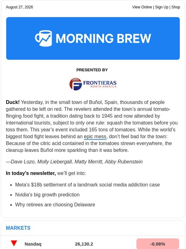 ☕️ Settling down email from Morning Brew