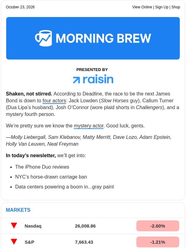 ☕️ Dynamic Duo email from Morning Brew