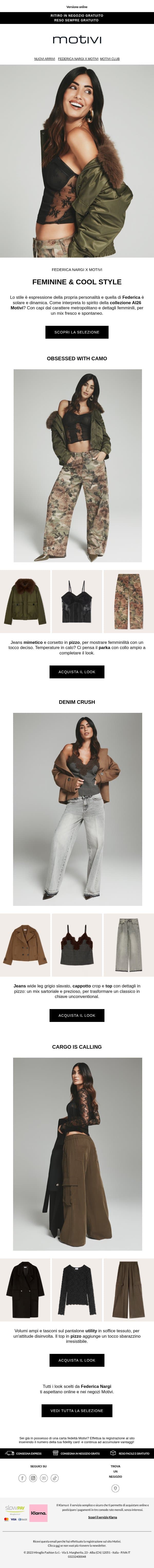 Feminine & Cool | Lo stile di Federica Nargi email from Motivi screenshot