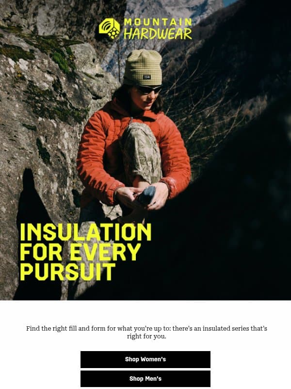 Down or synthetic: top 3 for cold temps email from Mountain Hardwear
