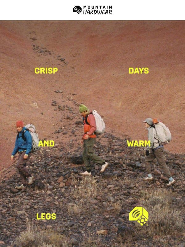 Cold weather bottoms by activity email from Mountain Hardwear