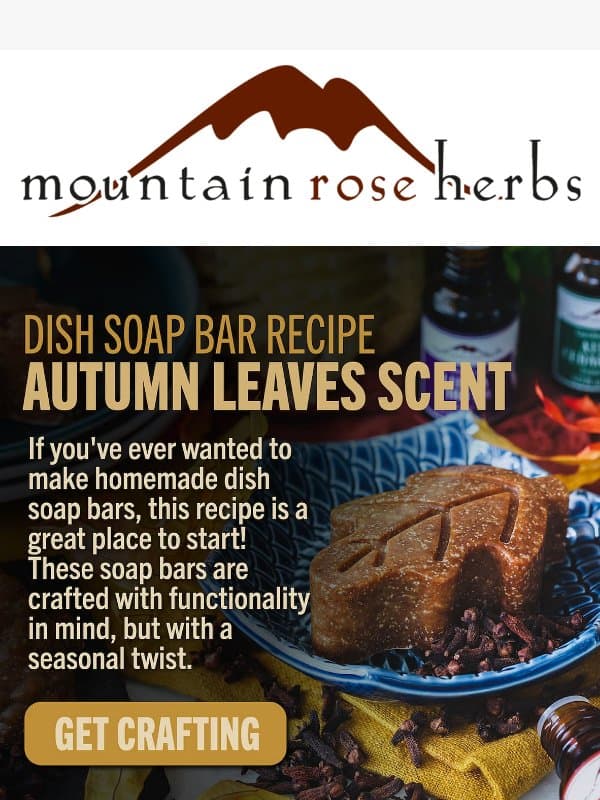 DIY Autumn Breeze Dish Soap Recipe email from Mountain Rose Herbs