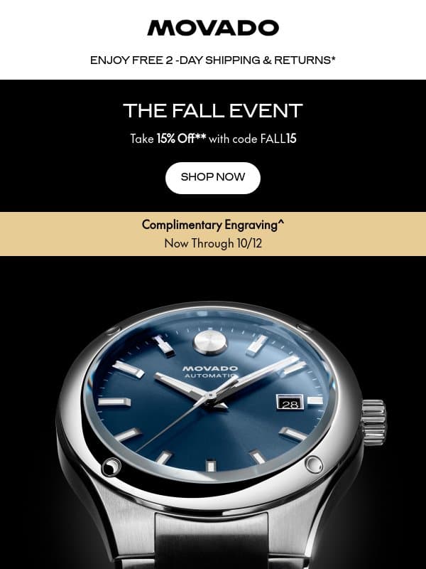 The Allure of Blue email from Movado