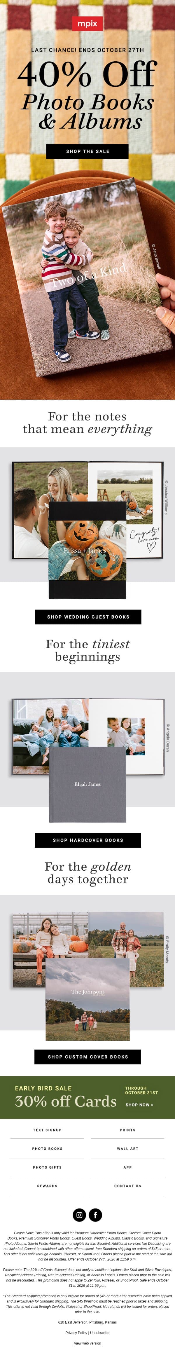 Sale Ends Tonight ⏰ email from Mpix screenshot
