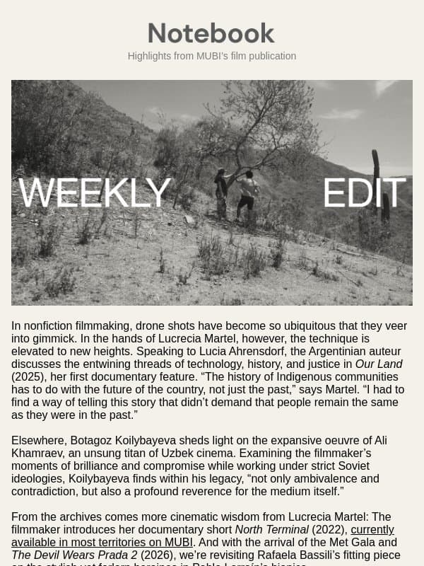 This Land Is Your Land email from Mubi