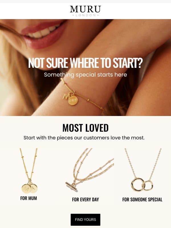 Not sure where to start? email from Muru Jewellery