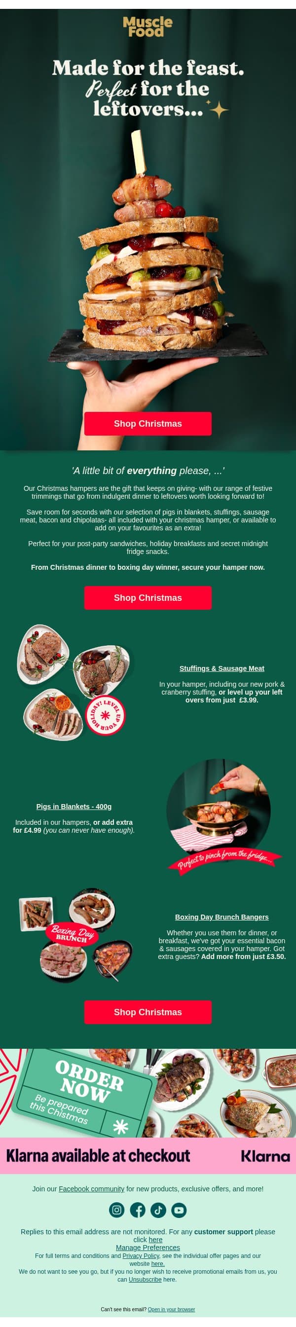 Plenty For Leftovers...🥪 email from Muscle Food screenshot