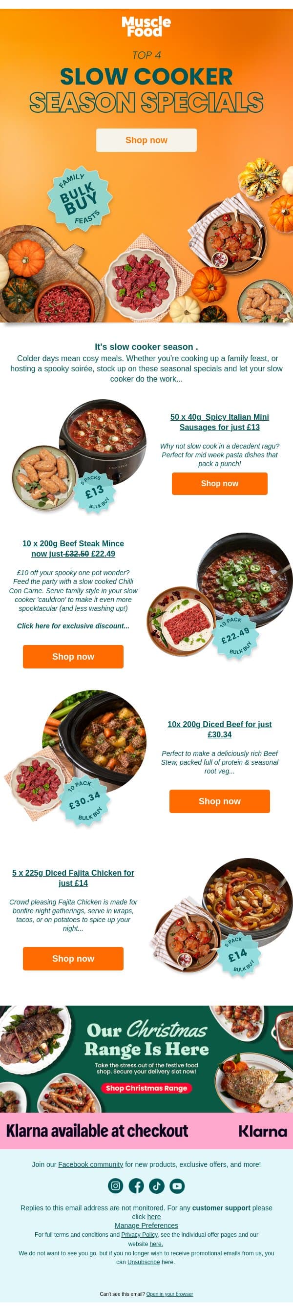 Top 4 Slow Cooker Season Specials ๐ email from Muscle Food screenshot