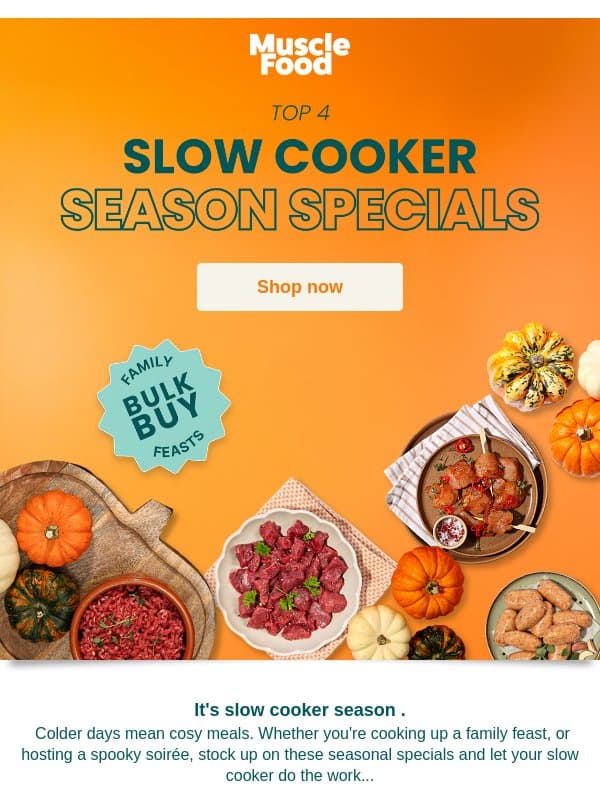 Top 4 Slow Cooker Season Specials π email from Muscle Food
