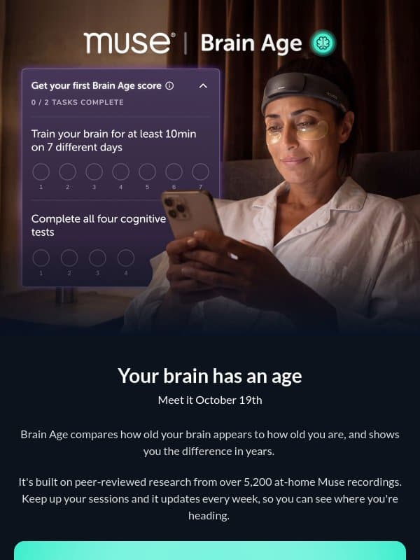 How old is your brain? email from Muse