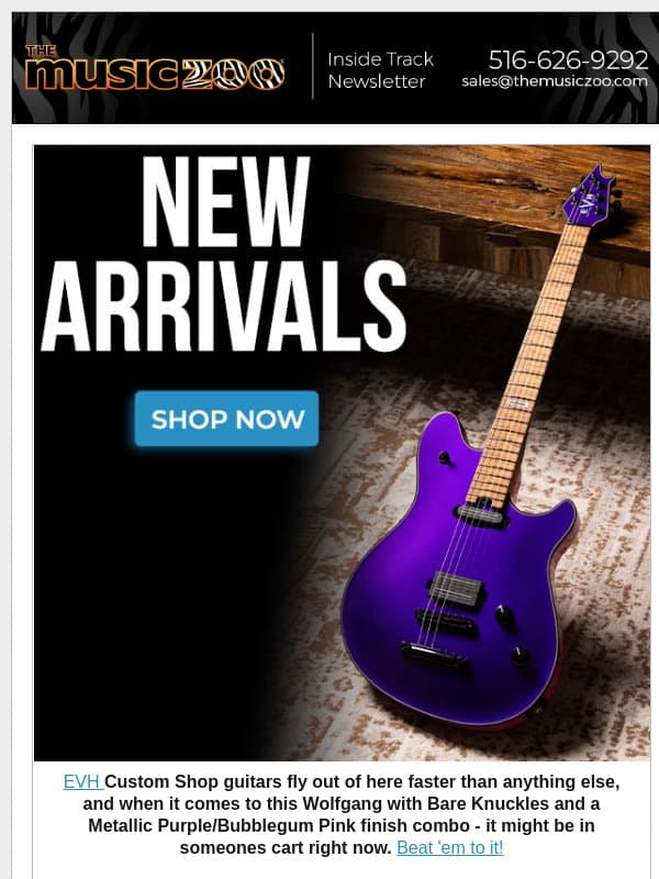MORE New Arrivals! email from Music Zoo