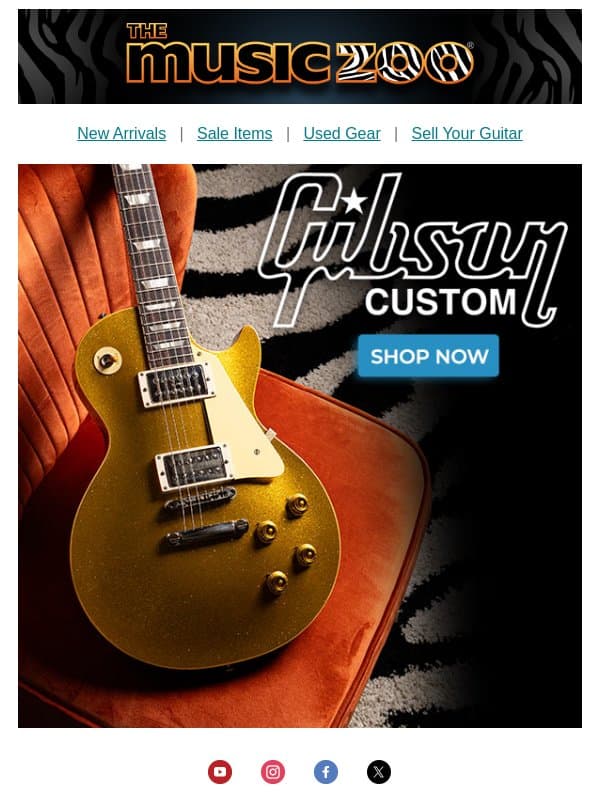 Dressed in Our Sunday Best: Top Ten Goldtops In Stock! email from Music Zoo